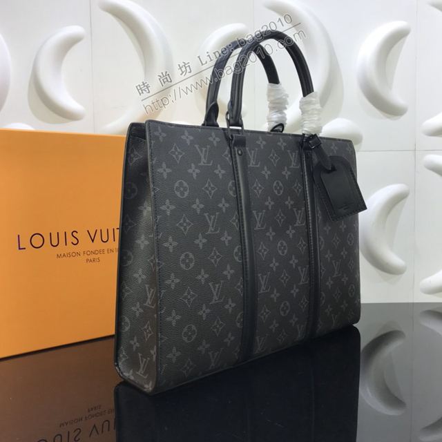 LV包 lv新款男包 M45265 Sac Plat Horizontal Zippé公事包 LV老花手提公事包  ydh3536